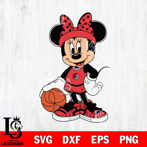 Portland Trail Blazers Mickey Minne Nba Svg Eps Dxf Png File, NBA svg, Digital Download, Instant Download