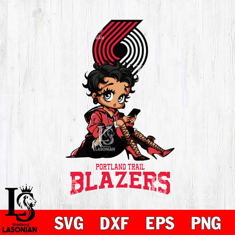 Portland Trail Blazers Style Black Fan Girl Betty Boop