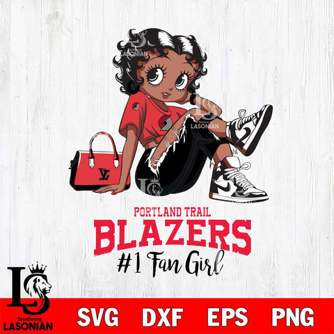 Portland Trail Blazers #1 Black Fan Girl Betty Boop