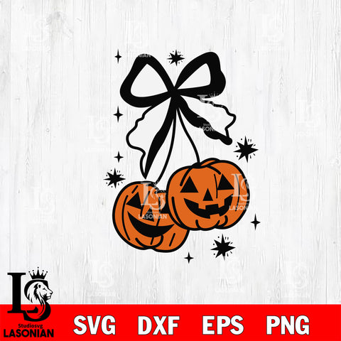 Pumpkin Halloween Coquette SVG DXF EPS PNG FILE, Halloween File Cut, Digital Download,Instant Download, Silhouette, Cricut