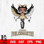 Purdue Boilermakers Anglel Black Fan Girl Betty Boop, Svg Eps Dxf Png File, Digital Download