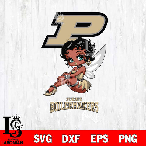 Purdue Boilermakers Beauty Black Fairy Betty Boop, Svg Eps Dxf Png File, Digital Download