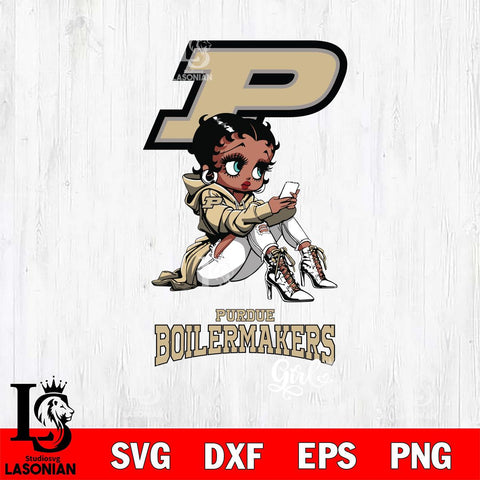 Purdue Boilermakers Beauty Black Fan Girl Football, Svg Eps Dxf Png File, Digital Download