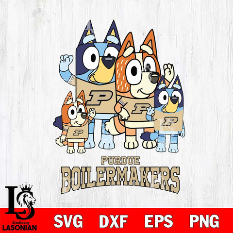 Purdue Boilermakers Bluey & Bingo 7 Svg Eps Dxf Png File, NCAA svg, Digital Download, Instant Download
