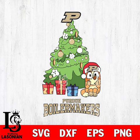 Purdue Boilermakers Bluey Chilli Christmas Tree Svg Eps Dxf Png File, Digital Download