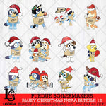 Purdue Boilermakers Bluey Christmas NCAA Bundle 12 SVG Eps Dxf Png File, Digital Download, Instant Download
