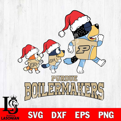Purdue Boilermakers Bluey Family Christmas Svg Eps Dxf Png File, Digital Download