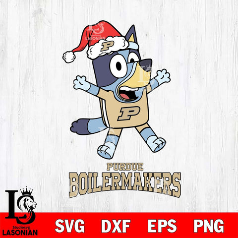 Purdue Boilermakers Bluey Happy Christmas Svg Eps Dxf Png File, Digital Download