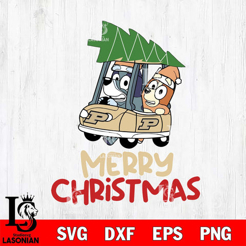 Purdue Boilermakers Bluey Merry Christmas Svg Eps Dxf Png File, Digital Download