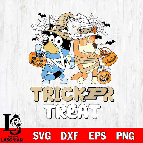 Purdue Boilermakers Bluey Trick or Treat Halloween 2 Svg Eps Dxf Png File, Digital Download, Instant Download