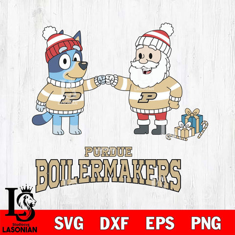 Purdue Boilermakers Bluey With Satan Christmas File Cut, NCAA SVG DXF EPS PNG FILE, Digital Download,Instant Download, Silhouette