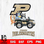 Purdue Boilermakers Bluey friends car Svg Eps Dxf Png File, NCAA svg, Digital Download, Instant Download