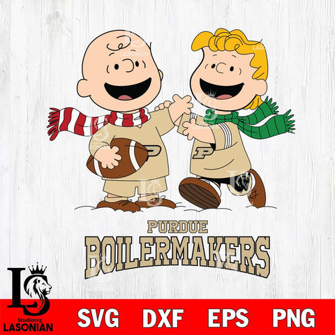 Purdue Boilermakers Charlie Brown & Linus Football Cricut,Christmas SVG DXF EPS PNG FILE, NCAA Digital Download,Instant Download, Silhouette