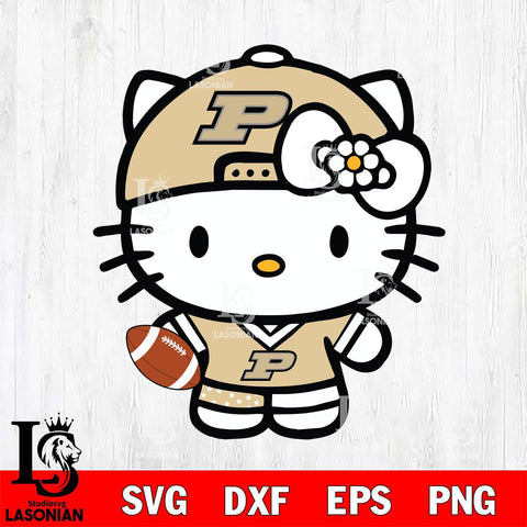 Purdue Boilermakers Cute Hello Kitty Football 10 Svg Eps Dxf Png File, NCAA svg, Digital Download, Instant Download