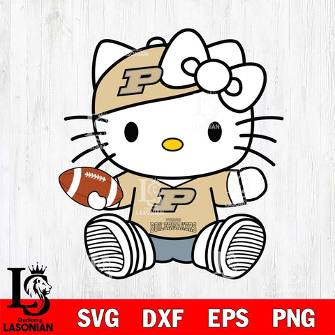 Purdue Boilermakers Cute Hello Kitty Football 11 Svg Eps Dxf Png File, NCAA svg, Digital Download, Instant Download