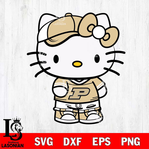 Purdue Boilermakers Cute Hello Kitty Football 2 Svg Eps Dxf Png File, NCAA svg, Digital Download, Instant Download