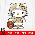 Purdue Boilermakers Cute Hello Kitty Football 3 Svg Eps Dxf Png File, NCAA svg, Digital Download, Instant Download