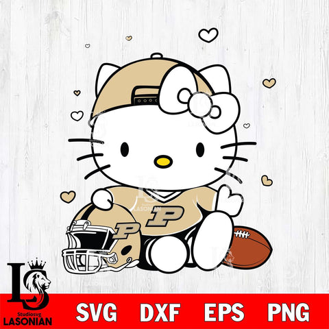 Purdue Boilermakers Cute Hello Kitty Football Svg Eps Dxf Png File, NCAA svg, Digital Download, Instant Download