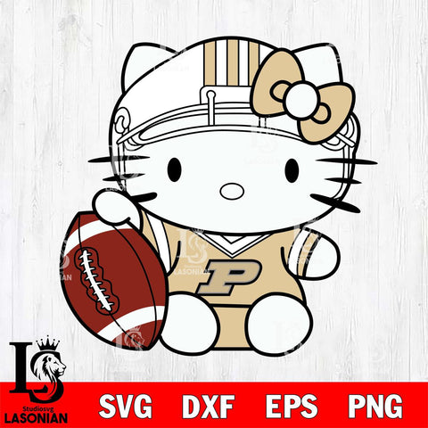 Purdue Boilermakers Cute Hello Kitty Football 5 Svg Eps Dxf Png File, NCAA svg, Digital Download, Instant Download