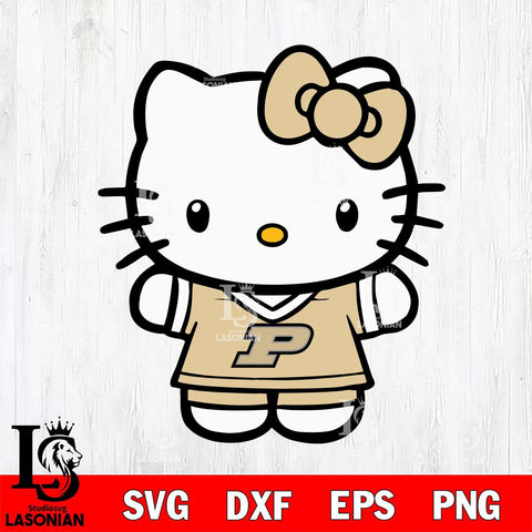 Purdue Boilermakers Cute Hello Kitty Football 6 Svg Eps Dxf Png File, NCAA svg, Digital Download, Instant Download