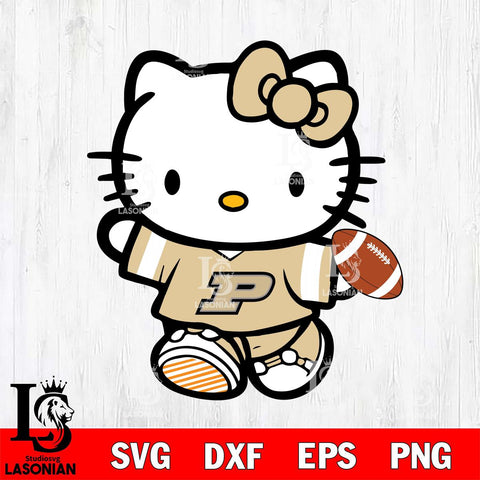 Purdue Boilermakers Cute Hello Kitty Football 7 Svg Eps Dxf Png File, NCAA svg, Digital Download, Instant Download