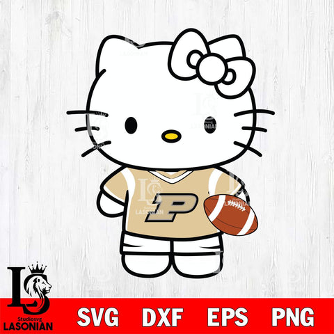 Purdue Boilermakers Cute Hello Kitty Football 8 Svg Eps Dxf Png File, NCAA svg, Digital Download, Instant Download