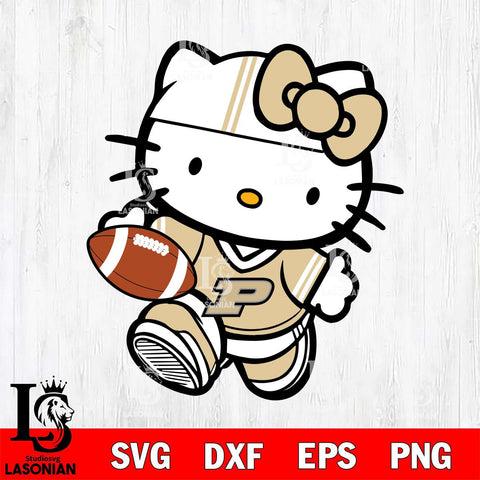 Purdue Boilermakers Cute Hello Kitty Football 9 Svg Eps Dxf Png File, NCAA svg, Digital Download, Instant Download