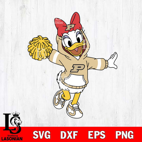 Purdue Boilermakers Daisy Duck Cheerleader Christmas File Cut, NCAA SVG DXF EPS PNG FILE, Digital Download , Criucut , Silhouette
