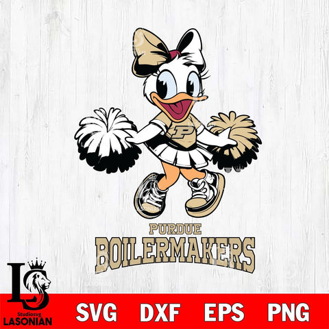 Purdue Boilermakers Daisy Duck Cheerleader Disney, Svg Eps Dxf Png File, Digital Download