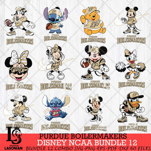 Purdue Boilermakers Disney NCAA Bundle Svg PNG 12 Svg Eps Dxf Png File, Digital Download