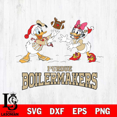 Purdue Boilermakers Donald Duck & Daisy Duck Football Cricut,Christmas SVG DXF EPS PNG FILE, NCAA Digital Download,Instant Download, Silhouette