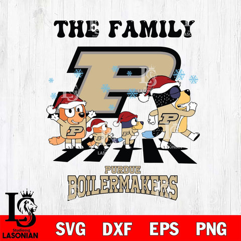 Purdue Boilermakers Family Bluey Christmas Svg Eps Dxf Png File, Digital Download