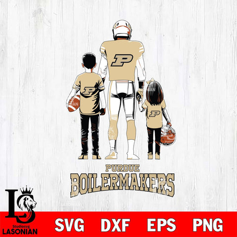 Purdue Boilermakers Father And Child Football SVG DXF EPS PNG FILE,NCAA SVG, Father day Digital Download,Instant Download, Silhouette