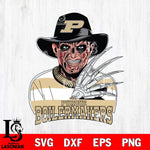 Purdue Boilermakers Freddy Krueger Horror Halloween Svg Eps Dxf Png File, NCAA svg, Digital Download, Instant Download