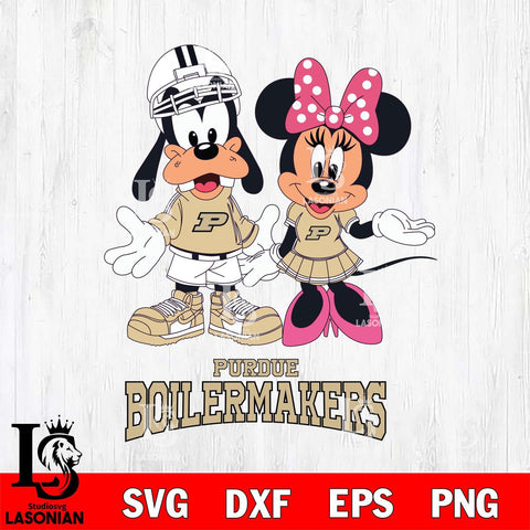 Purdue Boilermakers Goofy and Minnie mouse Football SVG DXF EPS PNG FILE,NCAA svg ,Football Digital Download,Instant Download, Silhouette