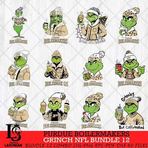 Purdue Boilermakers Grinch NCAA Bundle 12 SVG Eps Dxf Png File, Digital Download, Instant Download