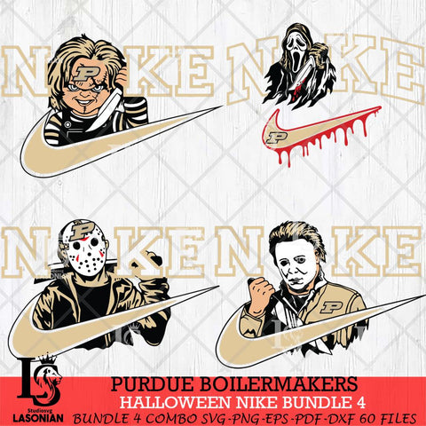 Purdue Boilermakers Halloween Nike NCAA Bundle 4 Svg Eps Dxf Png File, Digital Download, Instant Download