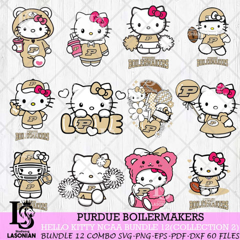Purdue Boilermakers Hello Kitty Bundle 12 SVG Svg Eps Dxf Png File, Digital Download, Instant Download