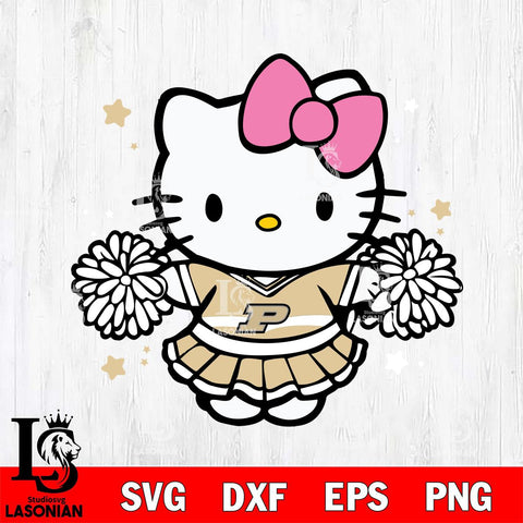 Purdue Boilermakers Hello Kitty Cheerleader 10 Svg Eps Dxf Png File, Digital Download, Instant Download