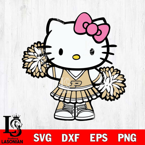 Purdue Boilermakers Hello Kitty Cheerleader 11 Svg Eps Dxf Png File, Digital Download, Instant Download