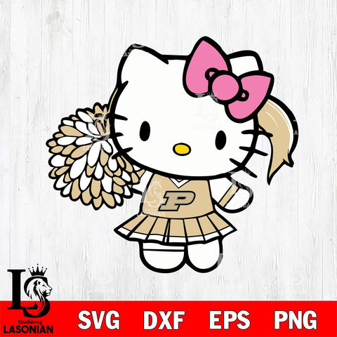 Purdue Boilermakers Hello Kitty Cheerleader 12 Svg Eps Dxf Png File, Digital Download, Instant Download