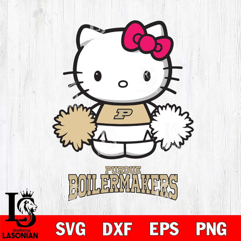 Purdue Boilermakers Hello Kitty Cheerleader 2 Svg Eps Dxf Png File, Digital Download, Instant Download