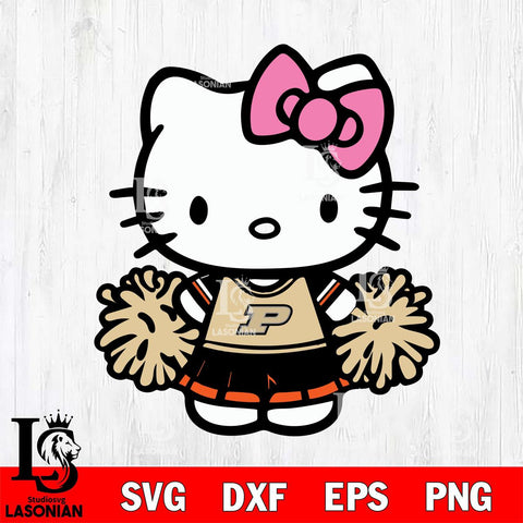 Purdue Boilermakers Hello Kitty Cheerleader 2 Svg Eps Dxf Png File, Digital Download, Instant Download