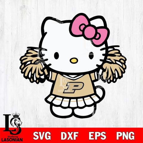 Purdue Boilermakers Hello Kitty Cheerleader 3 Svg Eps Dxf Png File, Digital Download, Instant Download