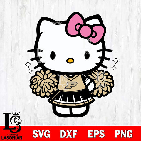 Purdue Boilermakers Hello Kitty Cheerleader Svg Eps Dxf Png File, Digital Download, Instant Download