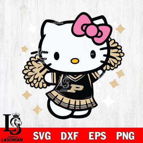 Purdue Boilermakers Hello Kitty Cheerleader 4 Svg Eps Dxf Png File, Digital Download, Instant Download