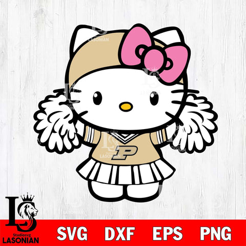 Purdue Boilermakers Hello Kitty Cheerleader 5 Svg Eps Dxf Png File, Digital Download, Instant Download