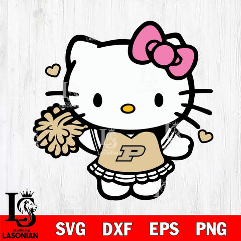 Purdue Boilermakers Hello Kitty Cheerleader 6 Svg Eps Dxf Png File, Digital Download, Instant Download