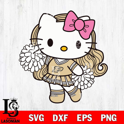 Purdue Boilermakers Hello Kitty Cheerleader 7 Svg Eps Dxf Png File, Digital Download, Instant Download