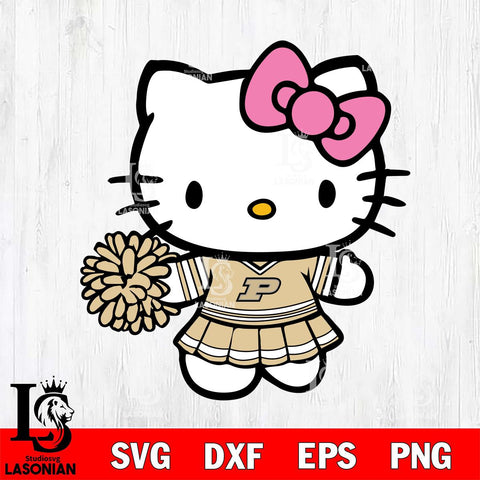 Purdue Boilermakers Hello Kitty Cheerleader 8 Svg Eps Dxf Png File, Digital Download, Instant Download